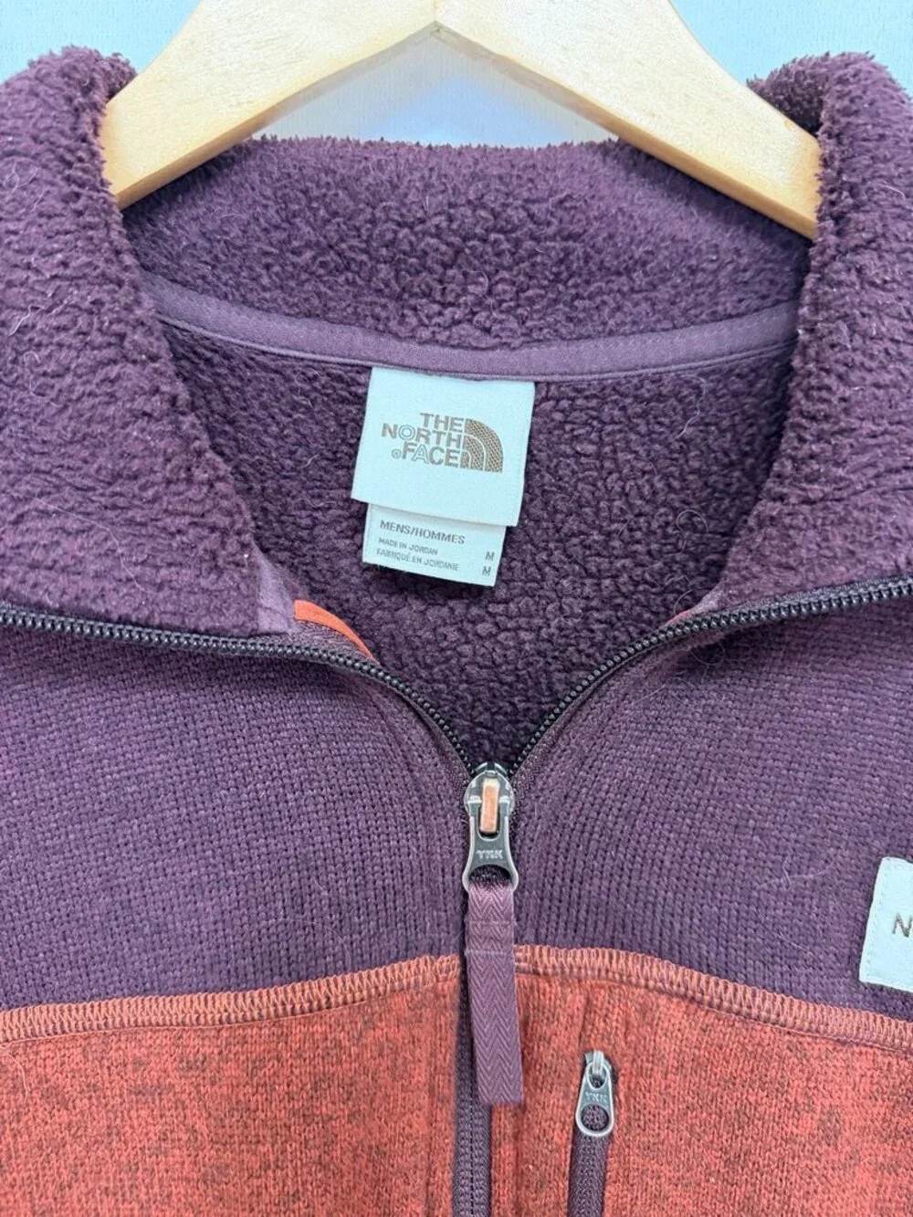 The North‎ Face Gordon Lyons Full Zip Sweater Fleece Jacket Mens M Orange Brown